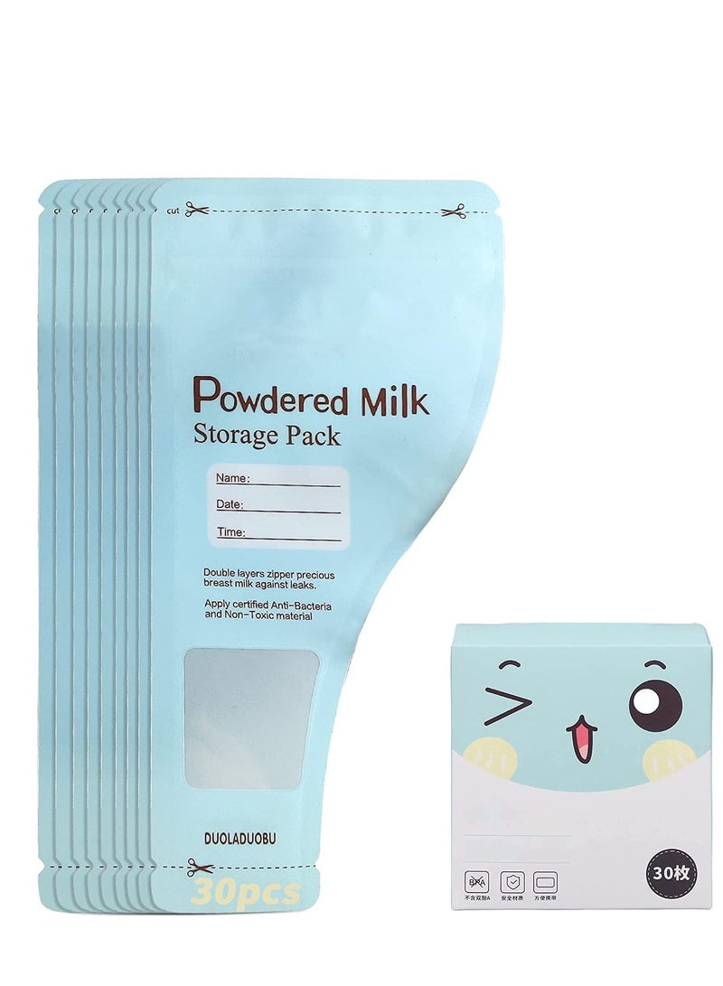 KASTWAVE Portable Milk Powder Storage Bag, Disposable Baby Feeding Food Milk Powder Sealed, and Leakproof Pouches Container Formula Dispenser, for Newborn Parents and Family Travel 30 Pieces  - Image 1