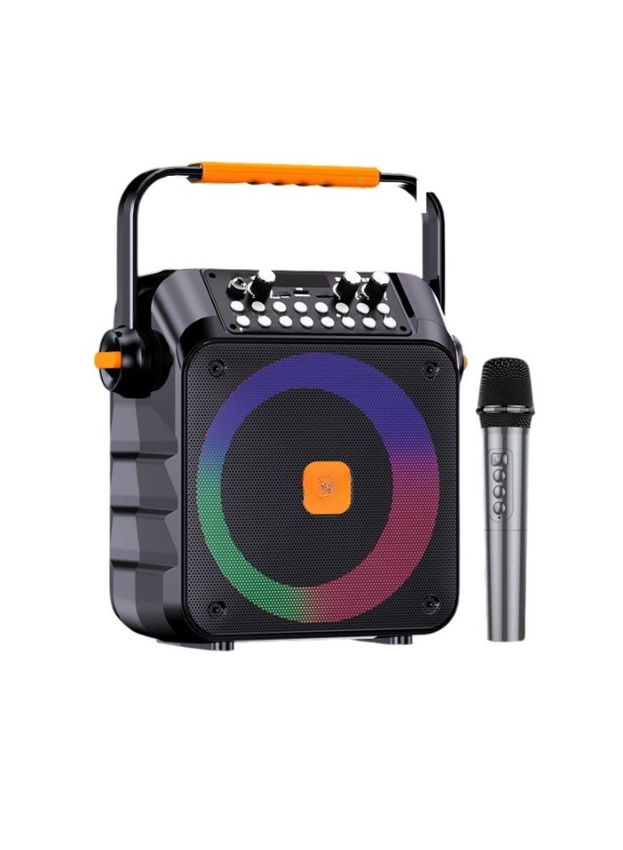Karaoke Machine, Compact And Portable Music Player, Lightweight Durable Speaker With Microphone, Karaoke Entertainment System For Kids And Adults, (1pc Speaker With Single Microphone)  - Image 1