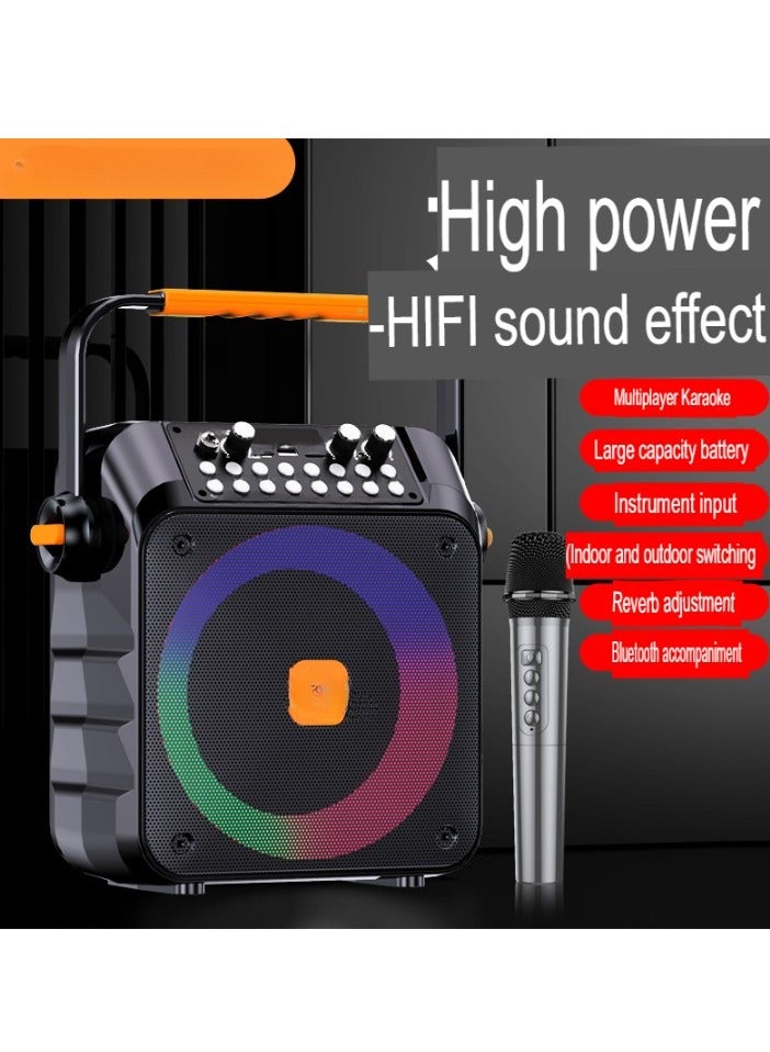 Karaoke Machine, Compact And Portable Music Player, Lightweight Durable Speaker With Microphone, Karaoke Entertainment System For Kids And Adults, (1pc Speaker With Single Microphone)  - Image 2