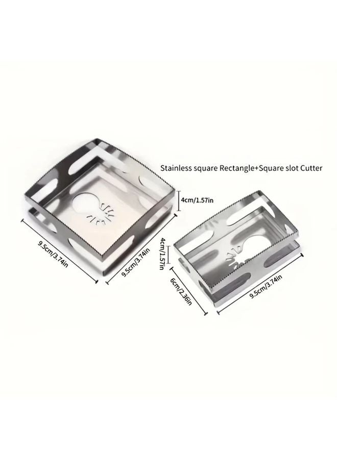 2PC Hole Opener Woodworking Square Drill Stainless Steel Sleeve Tool Kit Hexagonal Handle - Image 1