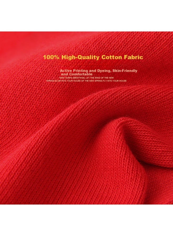 LANG SHA Langsha Women's Cotton Red Socks For The Year Of The Dragon, Wedding, Peace, Celebration, Chinese New Year, Mid-tube Full Cotton Women's Socks, 4 Pairs - Image 5