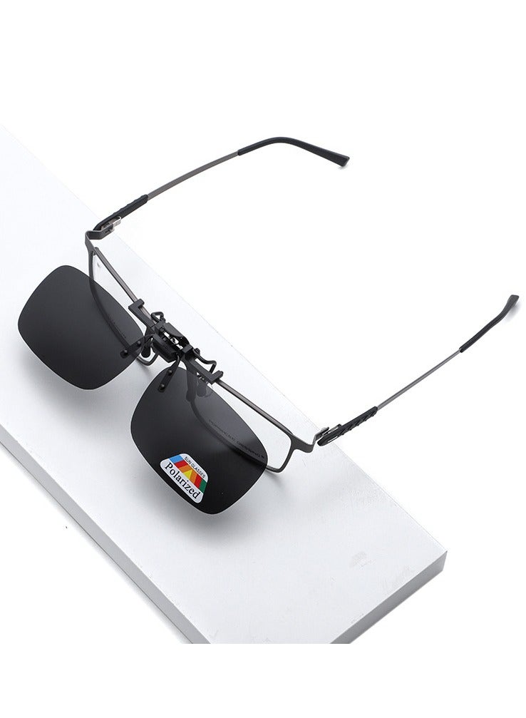 Estelle Clip On Sunglasses Polarized Sunglasses to Clip onto Eyeglasses Flip Up for Men and Women Dark Green - Image 3