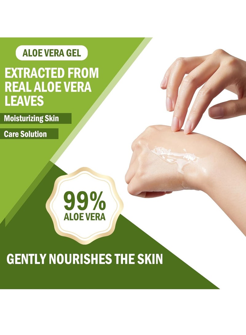 evvoli جل الصبار 99% المهدئ، 270 مل لا لزج 99% جل الصبار لتخفيف حروق الشمس، مرطب، سريع الامتصاص للوجه، البشرة، الجسم والشعر - Image 4