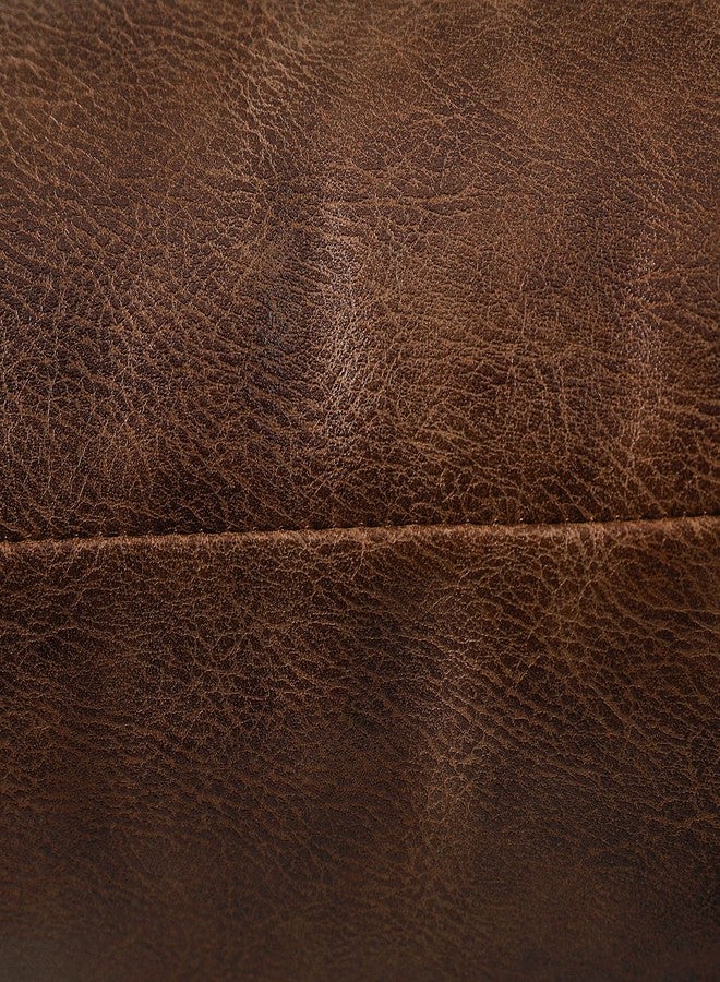 PANOD Set of 2 Faux Leather Throw Pillow Covers 12 x 20 Dark Brown,Modern Luxury Boho Decorative Lumbar Pillow Covers Cushion Cases for Farmhouse Sofa Couch Livingroom Bed - Image 4