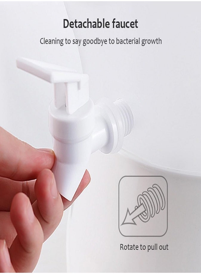 ليفي موزع مشروبات دوار بثلاث حجرات مع صنبور، موزع مشروبات باردة وعصائر بسعة كبيرة، حاوية مياه للثلاجة للصودا والحليب والشاي المثلج والليمون ومشروبات الحفلات - Image 3