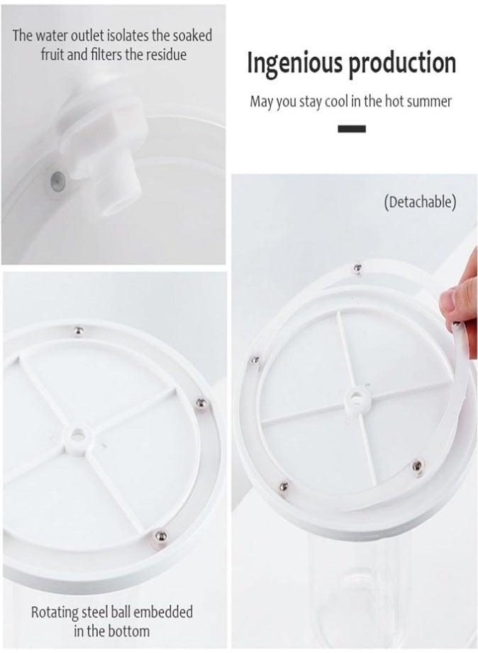 ليفي موزع مشروبات دوار بثلاث حجرات مع صنبور، موزع مشروبات باردة وعصائر بسعة كبيرة، حاوية مياه للثلاجة للصودا والحليب والشاي المثلج والليمون ومشروبات الحفلات - Image 4