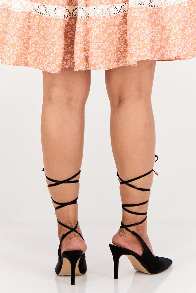 NINE WEST Women Catrinna 2FX Lace Up Tie Pumps, Black - Image 3