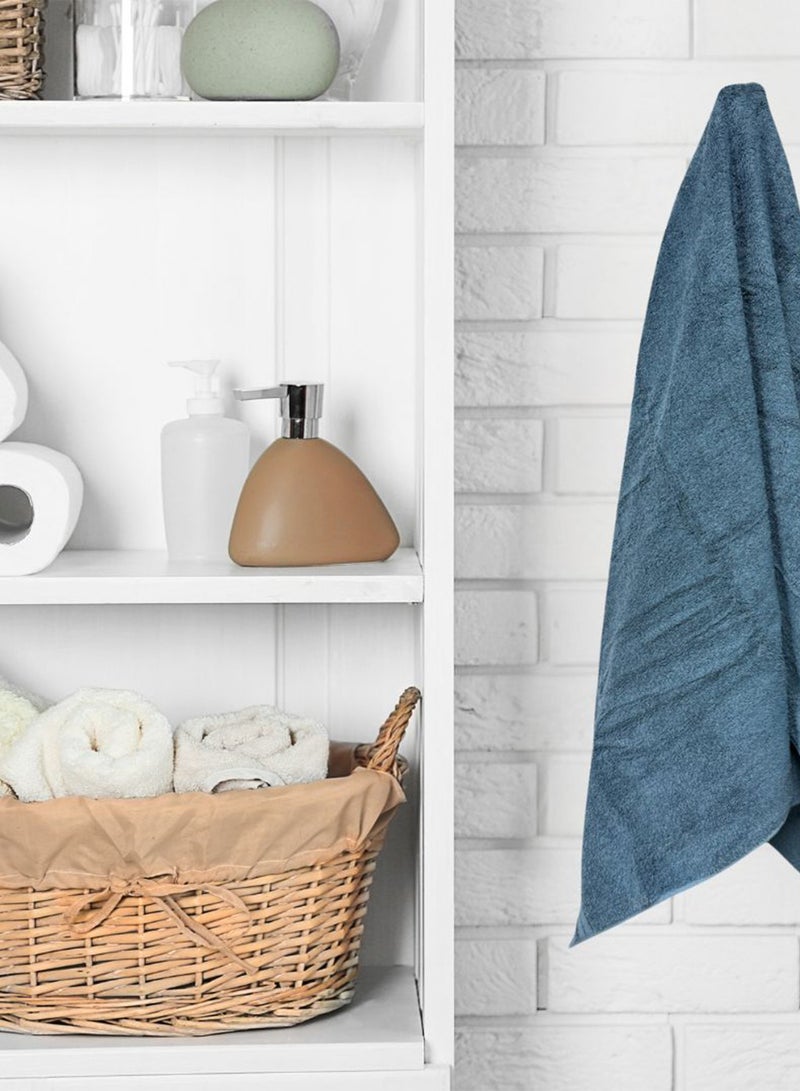 كاسينو Kassino Premium Bath Towels Set - (2 Pack, 70x140 cm), 580 GSM Bath Towel,100% Combed Cotton, Soft & Quick-Dry Towels for Bathroom, Highly Absorbent, Double Stitched Hotel Quality Towels | China Blue - Image 4