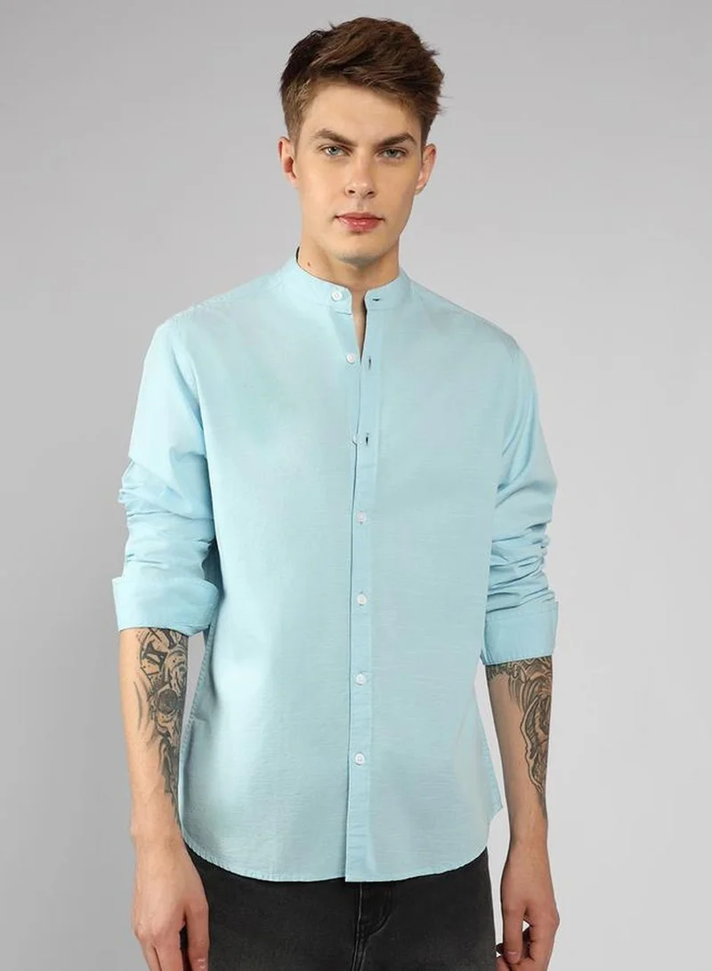 Dennis Lingo Men's Multicoloured 100% Cotton Solid Button Down Regular Fit Shirt