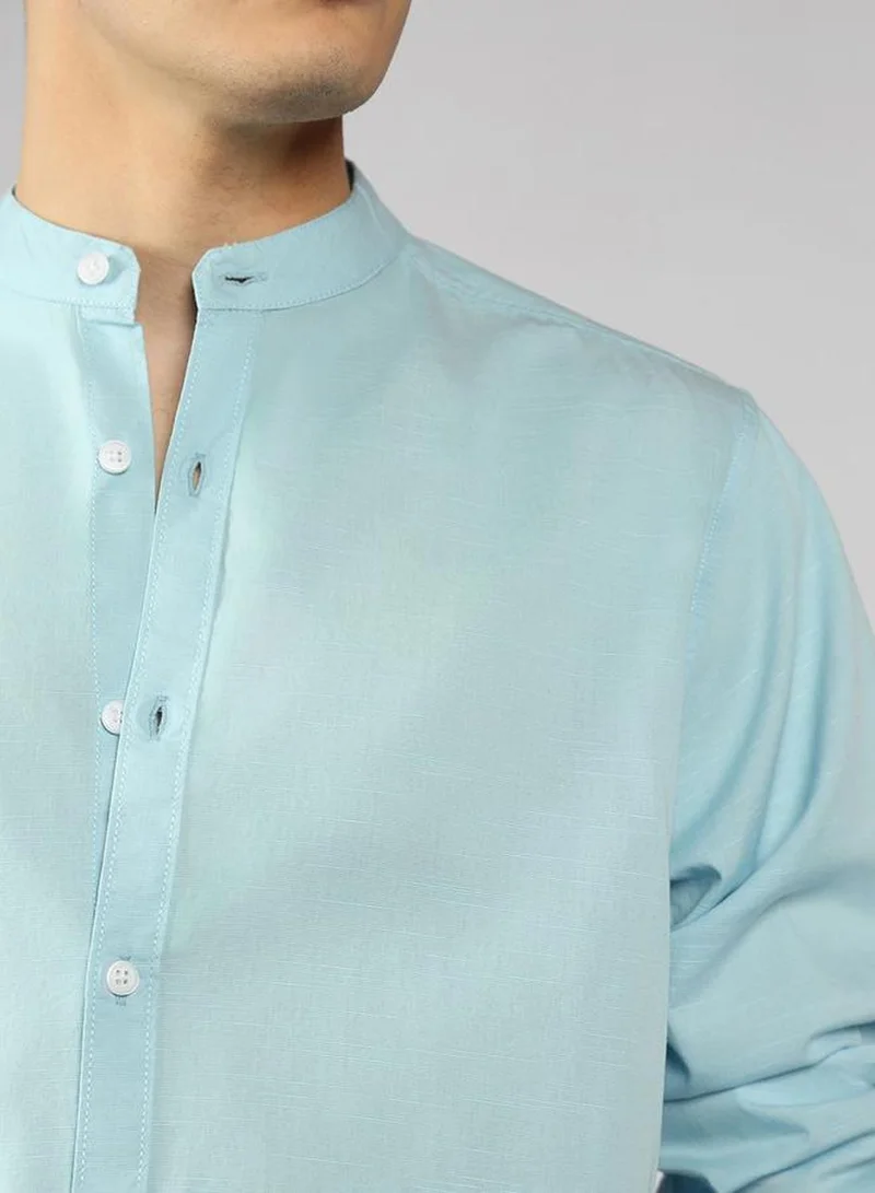 Dennis Lingo Men's Multicoloured 100% Cotton Solid Button Down Regular Fit Shirt