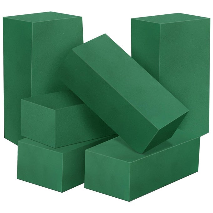 6 PCS FLORAL FOAM BLOCKS FOR FLOWER ARRANGEMENT WET AND DRY GREEN FLORAL FOAM FOR WEDDING BIRTHDAYS HOME DECORATIONS SMALL SIZE 55 L X 31 W X 17 H