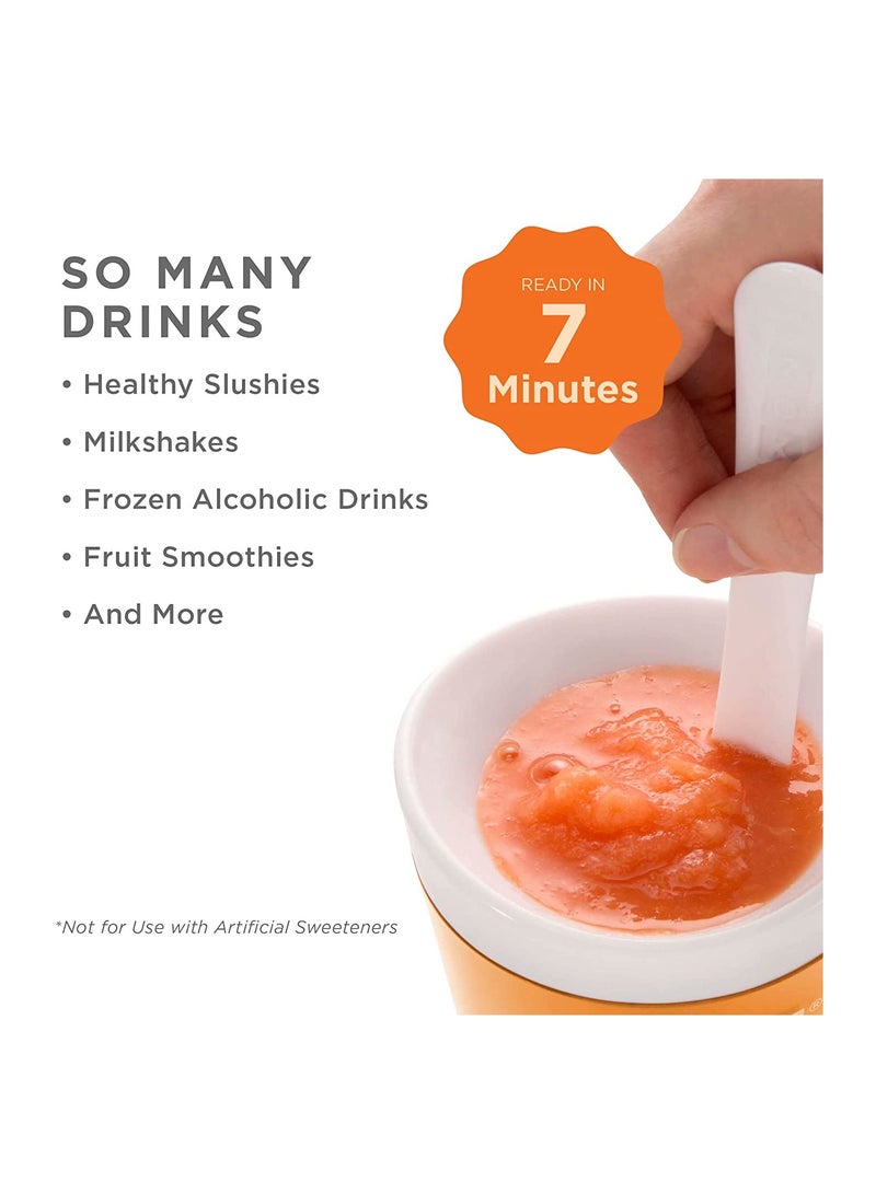 SYOSI Slush and Shake Maker Compact Make Serve Cup with Freezer Core Creates Single-Serving Smoothies Slushies Milkshakes in Minutes BPA-free Orange - Image 2