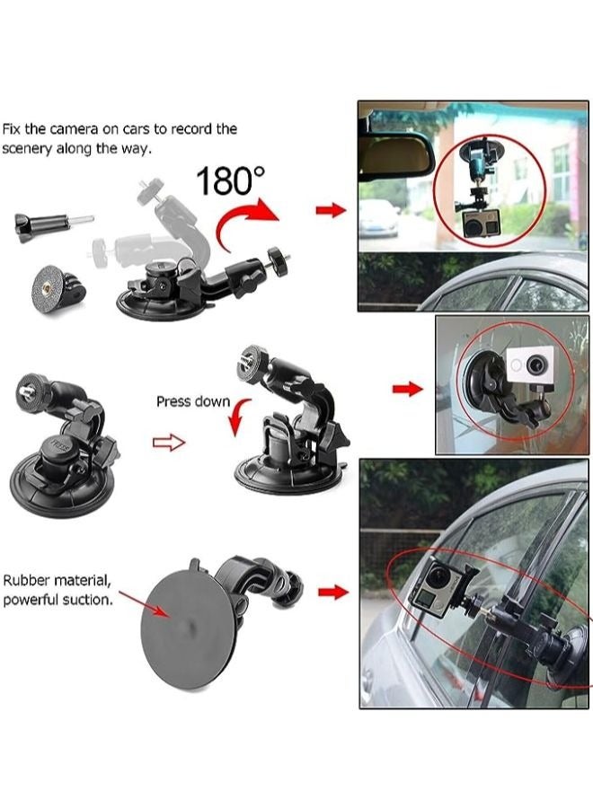 كاميرا أكشن مثبتة على الزجاج الأمامي مزودة بكأس شفط مع برغي متوافق مع Gopro Hero - Image 3