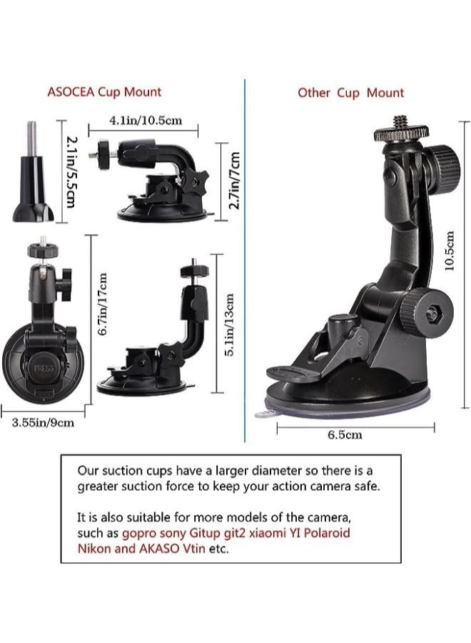 كاميرا أكشن مثبتة على الزجاج الأمامي مزودة بكأس شفط مع برغي متوافق مع Gopro Hero - Image 2
