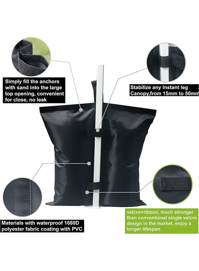 Generic 4 Pack Sandbag Tent Weights Bags, for Patio Umbrella Base, Outdoor Canopy (Black)  - Image 3