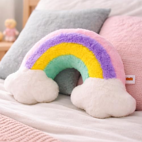 Mirada Rainbow Face Soft Toy – 40cm | Vibrant & Super Soft Plush Pillow Toy for Kids & Adults | Cozy Colorful Room Décor Cushion for Girls, Boys & Return Gift Ideas - Image 1