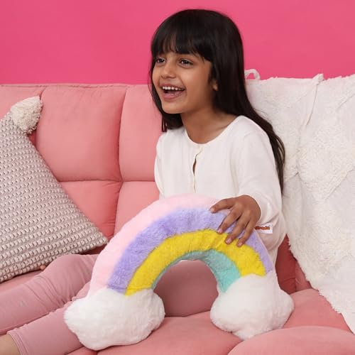 Mirada Rainbow Face Soft Toy – 40cm | Vibrant & Super Soft Plush Pillow Toy for Kids & Adults | Cozy Colorful Room Décor Cushion for Girls, Boys & Return Gift Ideas - Image 4