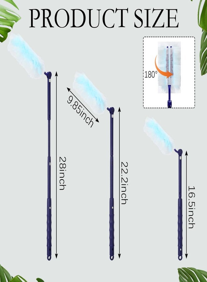 Maxcheck 180 Pcs 180° Disposable Dusters Refills Thickened Degree Heavy Duty Dusters Replacement Head with 3 Handles for Furniture Ceiling Cleaning(Blue, White) - Image 2