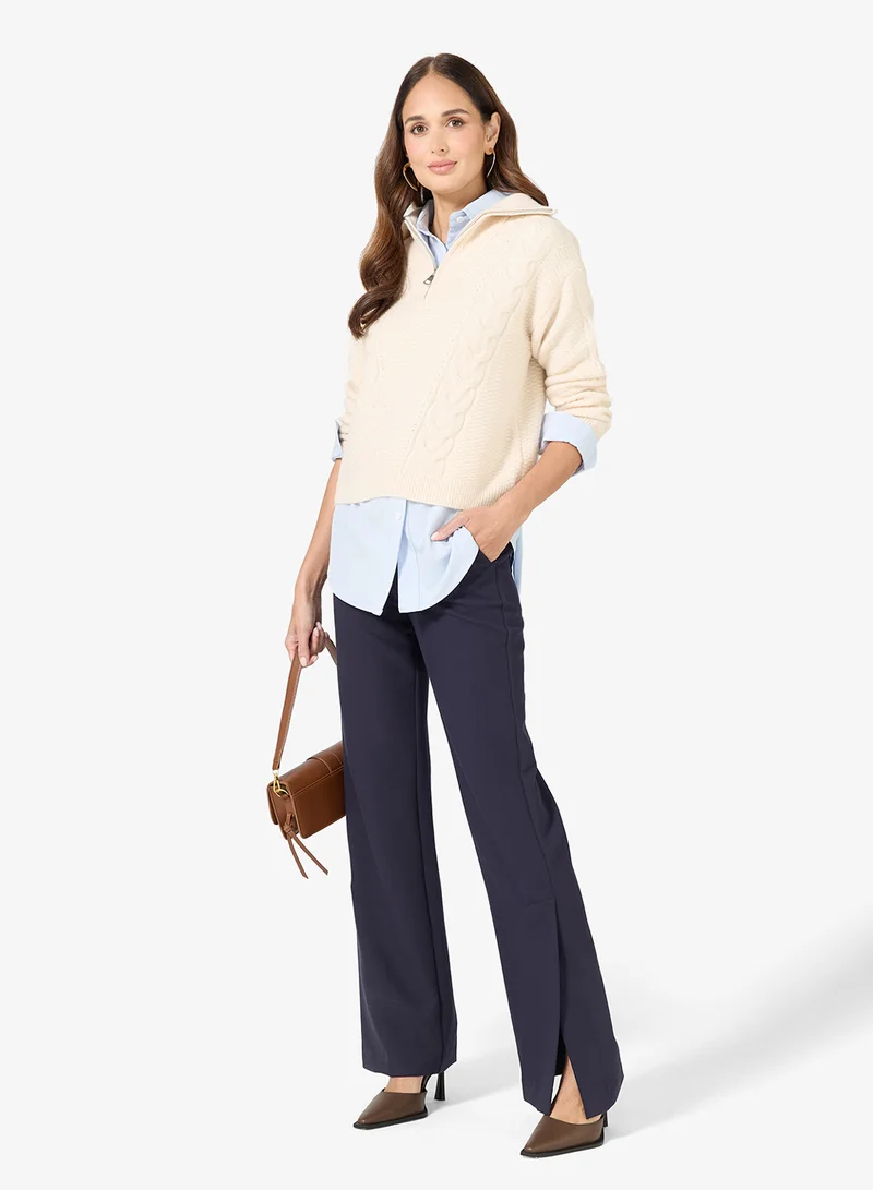 ايلا كنزة بولو محبوكة بالكابل