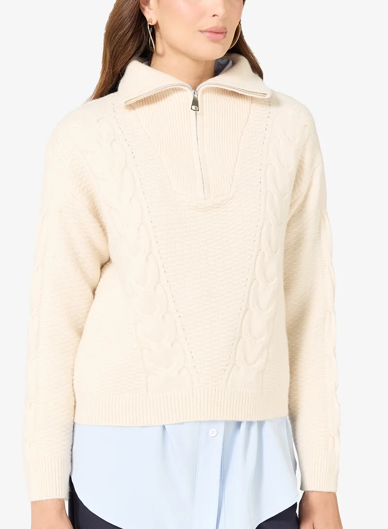 ايلا كنزة بولو محبوكة بالكابل