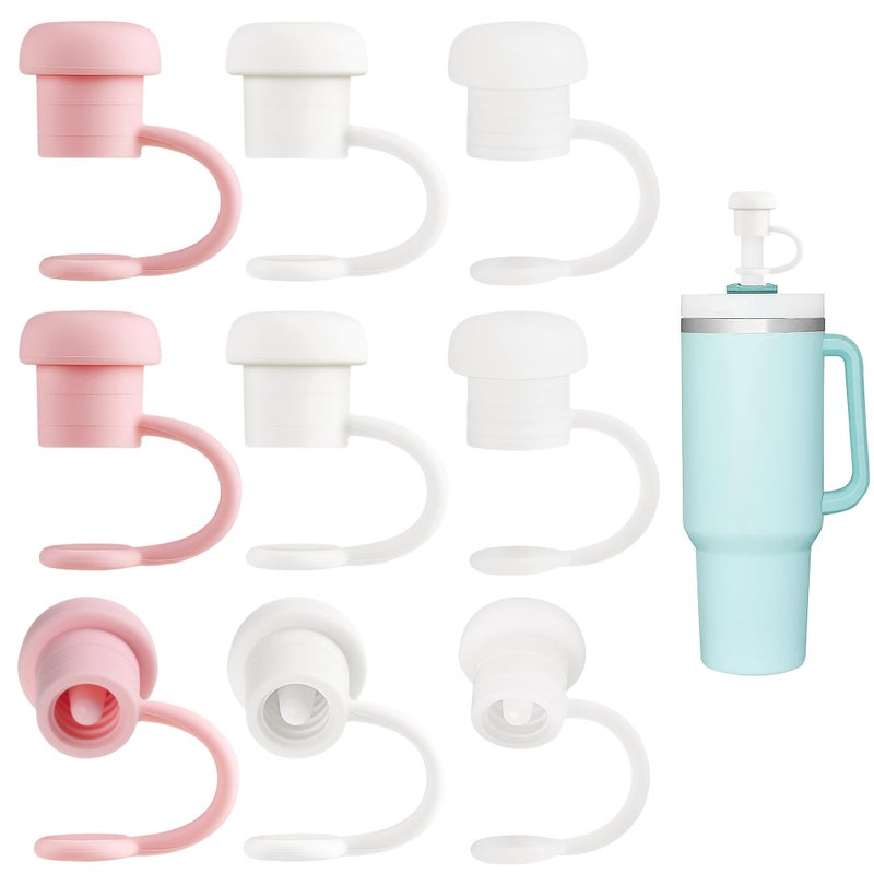 Neepanda 9 PCS Silicone Straw Cover Compatible for 3040 Oz Stanley Tumbler Reusable Drinking Straw Topper DustProof Straw Covers Cap for 610mm02304inch Straws MultiColor