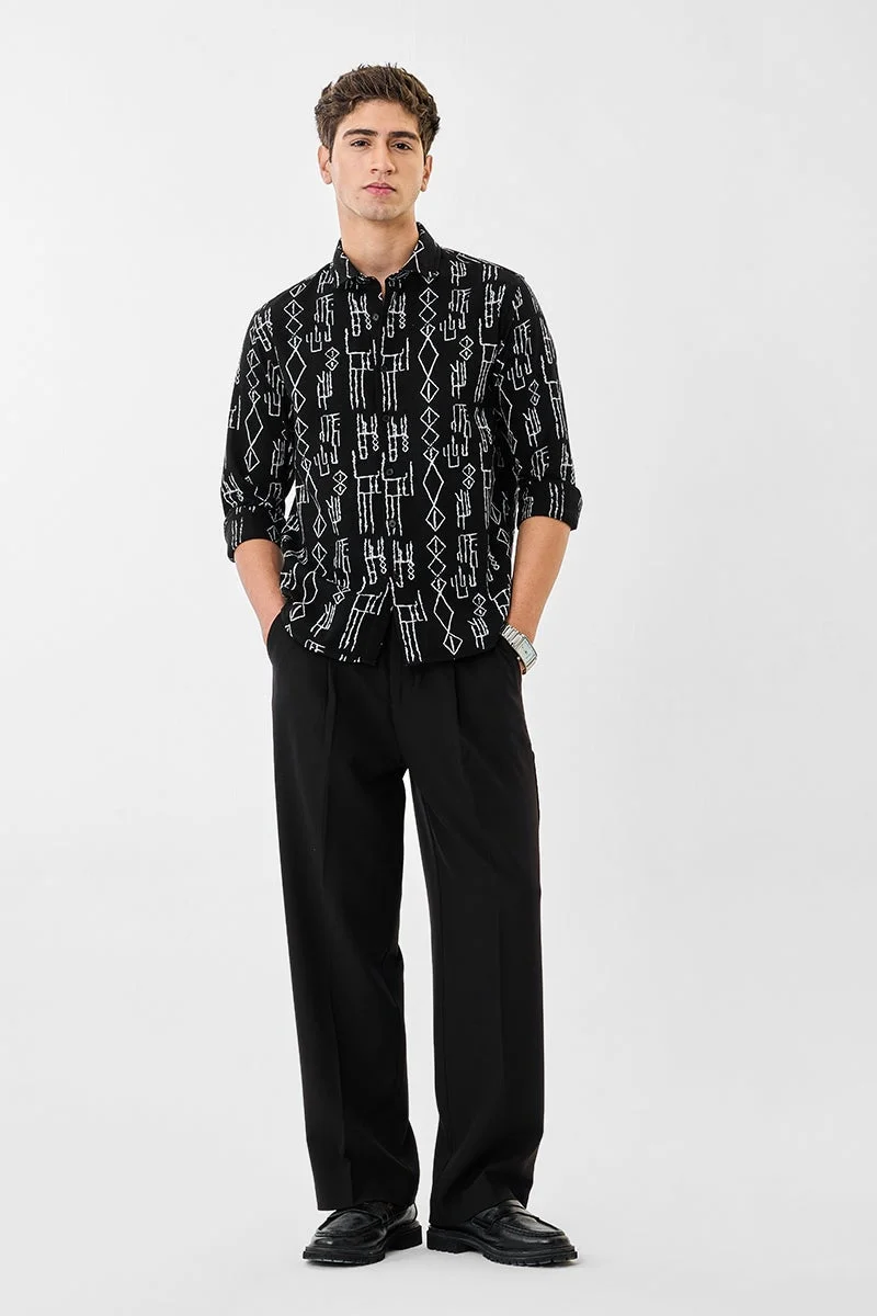 سنيتش قميص قطني % بتصميم تجريدي