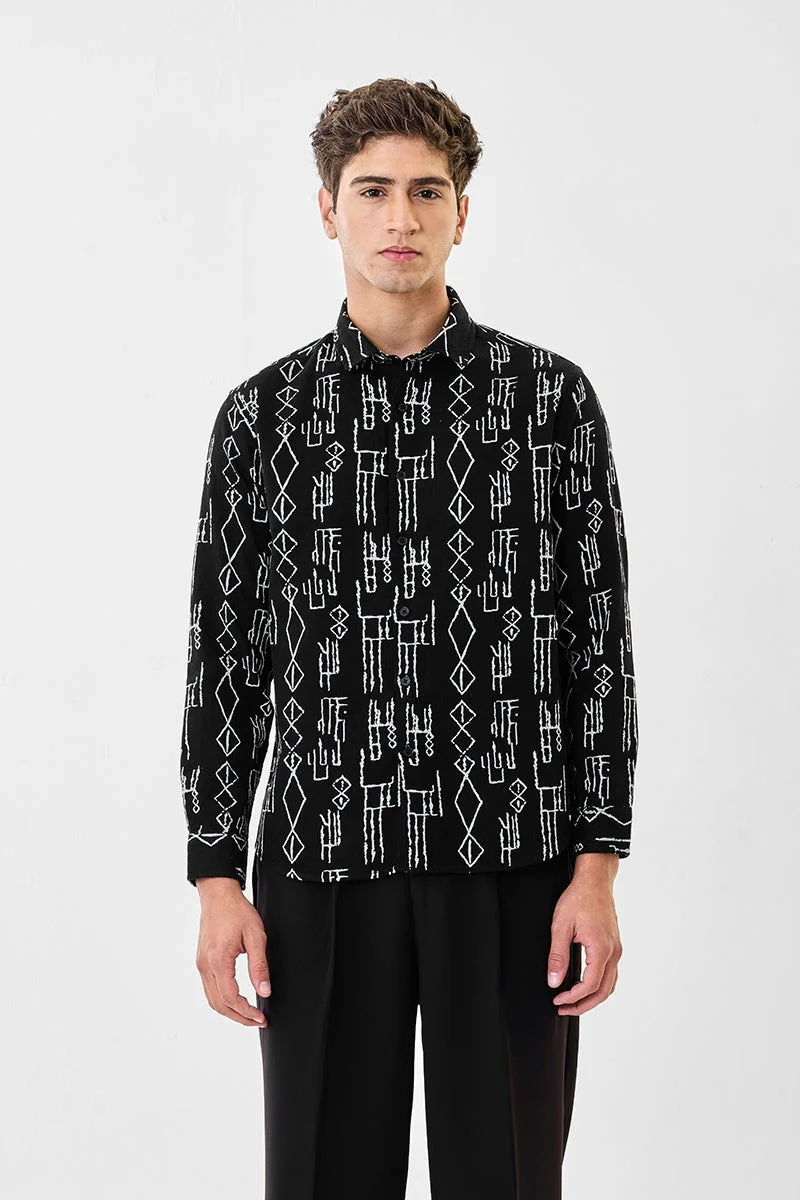 سنيتش قميص قطني % بتصميم تجريدي