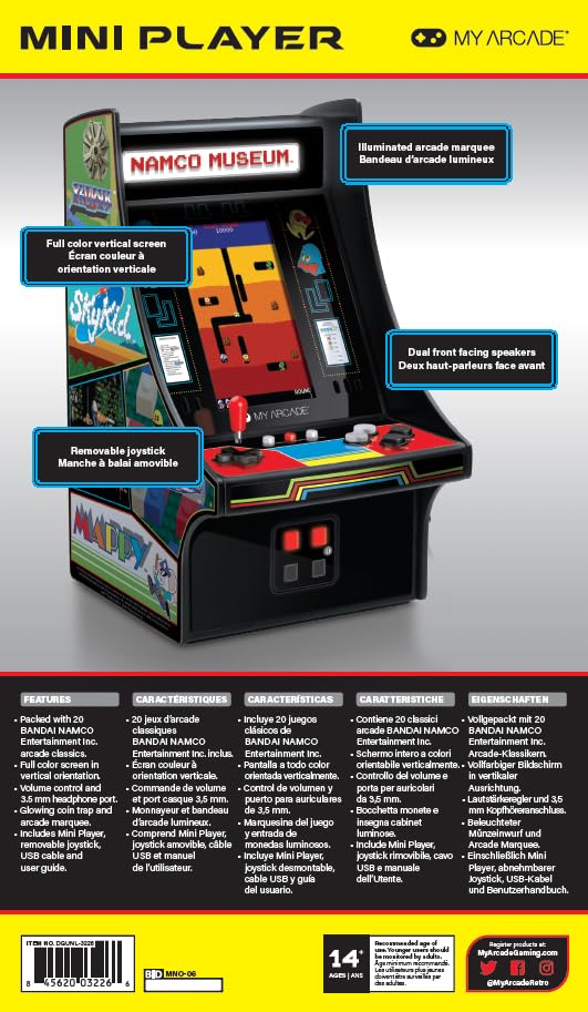 My Arcade Namco Museum Mini Player - 10 Inch Mini Arcade Machine Cabinet - 20 Retro Games Included - Pac-Man, Galaga, and More - Licensed Collectible - Image 4
