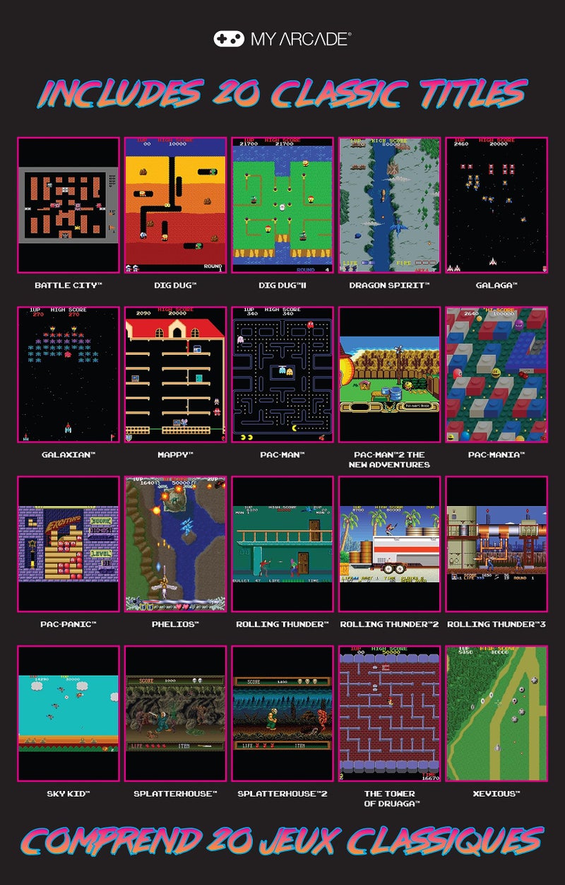 My Arcade Namco Museum Mini Player - 10 Inch Mini Arcade Machine Cabinet - 20 Retro Games Included - Pac-Man, Galaga, and More - Licensed Collectible - Image 3