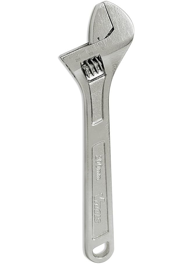 VTOOLS VTOOLS 8 Inch Carbon Steel Adjustable Wrench, Extra Wide Jaw Opening,Heat Treated Chrome Plated Drop Forged, VT2174  - Image 1
