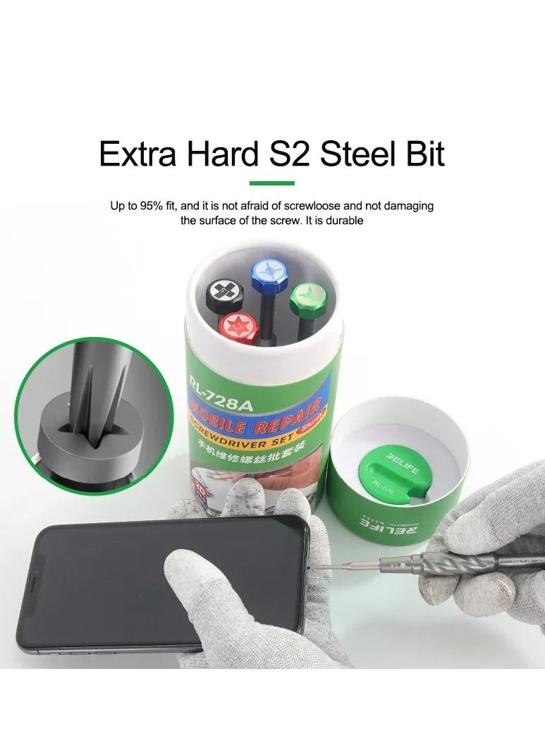 RELIFE RELIFE RL-728A Set 2D S2 Steel Special Screwdrivers Repair Tools Kit for Mobile Phone Repair  - Image 4
