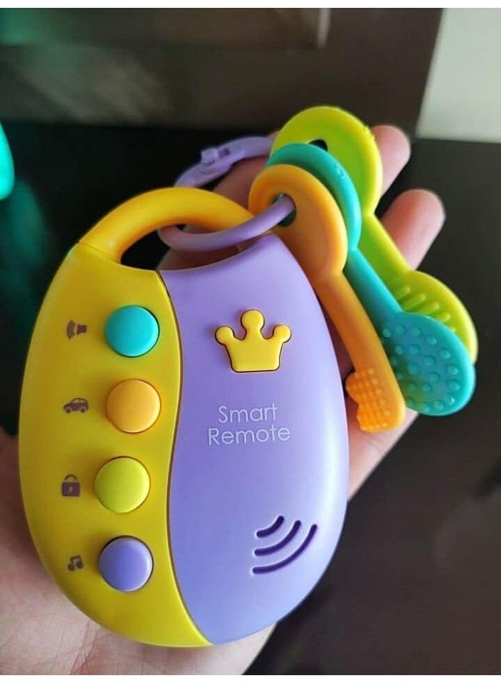 3 pieces of children's silicone car keys with remote control featuring 12 alarm tones and other musical effects for the car - Image 4