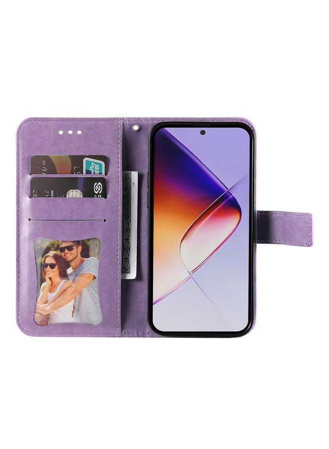 زبون جراب لهاتف Infinix Note 40 Pro 4G / 5G / Note 40 Pro+ جراب هاتف جلدي منقوش عليه زهور بسبع بتلات - Image 4