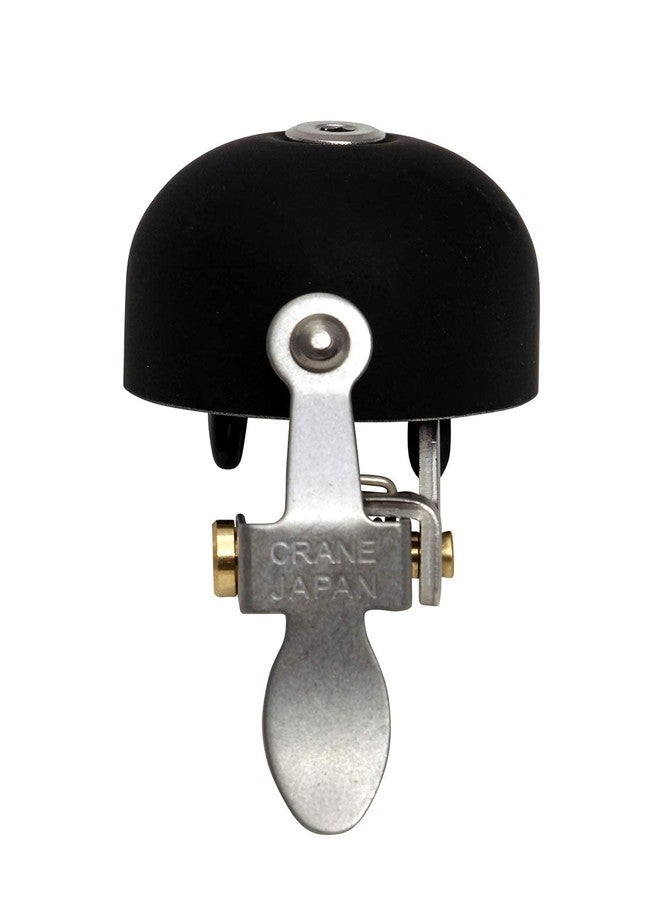 Crane Bike Bell E-Ne Bicycle Bell, Made in Japan for Road Bikes or Mountain Bikes, Fits All Handle Bar Sizes & Types (Matte Black Alloy) - Image 1