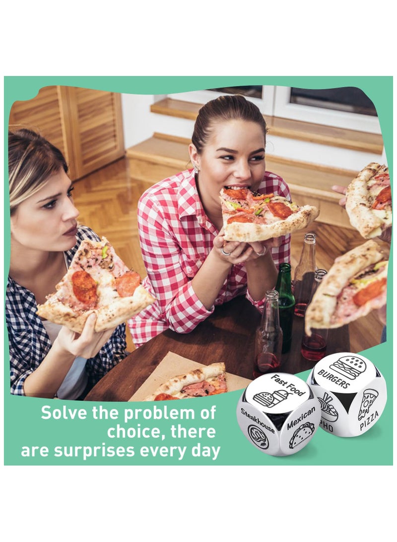 2 Pcs Food Dice Game, Valentines Day Gifts for Him Multiple Food Choice Dice, Couples Date Night Dice for Boyfriend Girlfriend Wedding Anniversary Engagement or Birthday Gifts  - Image 3
