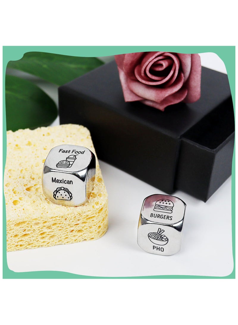 2 Pcs Food Dice Game, Valentines Day Gifts for Him Multiple Food Choice Dice, Couples Date Night Dice for Boyfriend Girlfriend Wedding Anniversary Engagement or Birthday Gifts  - Image 5