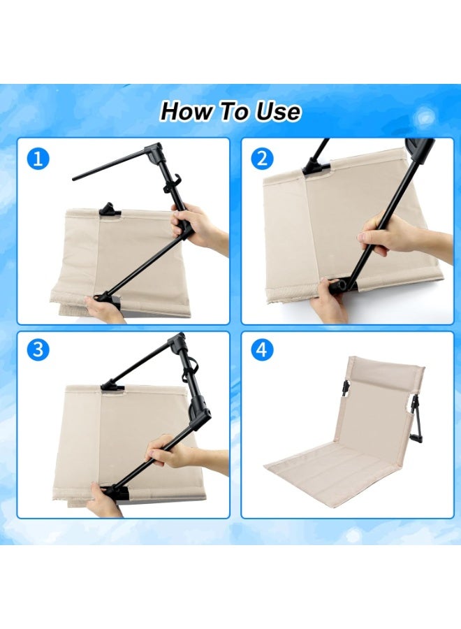 VUCATIN Outdoor Portable Ultra Light Foldable Lounge Chair Portable Beach Lounge Chair Outdoor Barbecue Fishing Beach Camping Picnics Road trips Including Storage Tote Bags (White) - Image 4