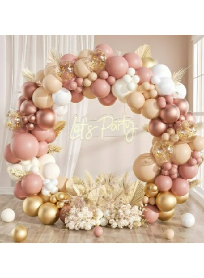 All-in-One Party Supplies Solution & Save 30 AED:  Pink Bow Tableware for 10 & 136-Pc Boho Balloon Garland - Image 3