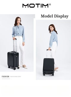 2pcs Boarding Carry-on Luggage Sets Travel Luggage With Front Open Laptop Compartment Pocket Aluminum Framed Suitcase With Spinner Wheels Large Capacity Checked-in Luggage - pzsku/ZF75EC463AEEC2E3E9715Z/45/_/1732353658/d30cc292-fce9-4815-ae32-ff0f65c03d95