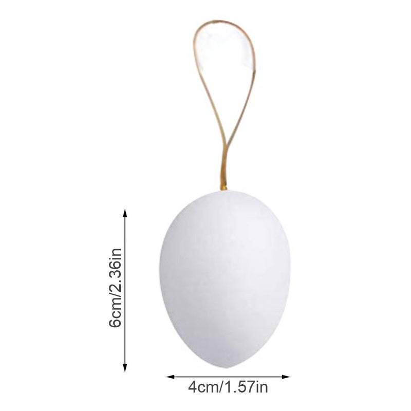 50pcs DIY Easter Eggs 8pcs Color Pens Hanging White Plastic Eggs for DIY Painting and Decorating Easter Decoration - Image 2