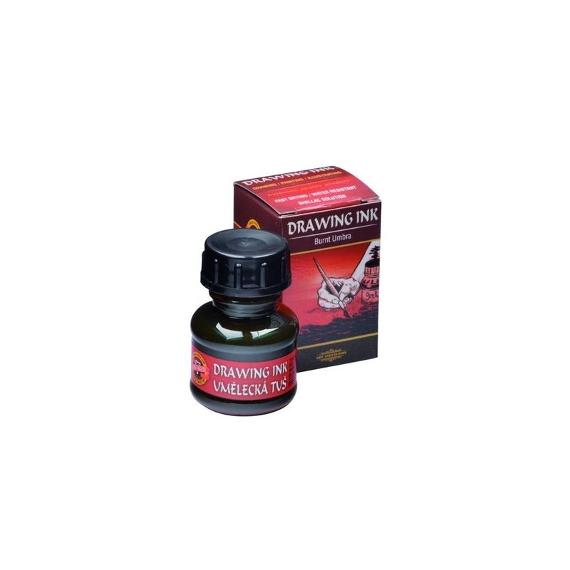 Kohinoor KohINoor Hardtmuth Artists Drawing Ink 20 g Bottle Umber Burnt 2600 - Image 1
