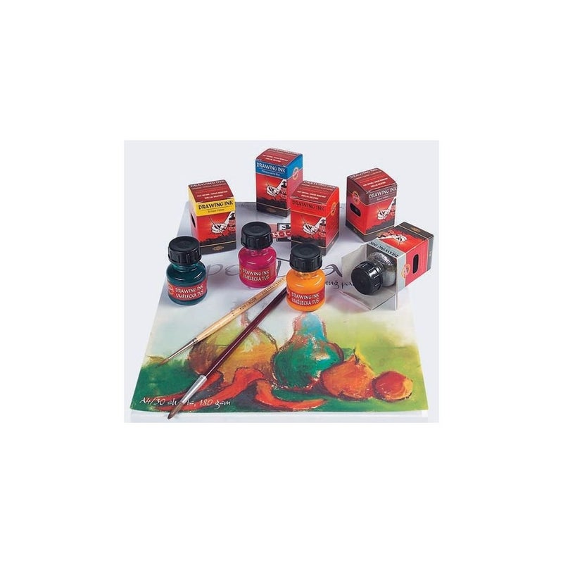 Kohinoor KohINoor Hardtmuth Artists Drawing Ink 20 g Bottle Umber Burnt 2600 - Image 3