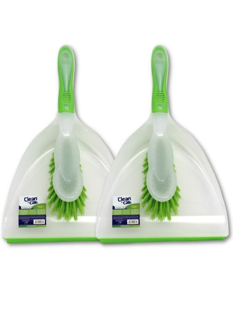 Clean & Care 2 Set Dustpan and Brush Set Durable Multi Purpose Lightweight Cleaning Solution with Stiff Bristles Ergonomic Grip Assorted Colors Efficient Cleaning Perfect for Home Office Car