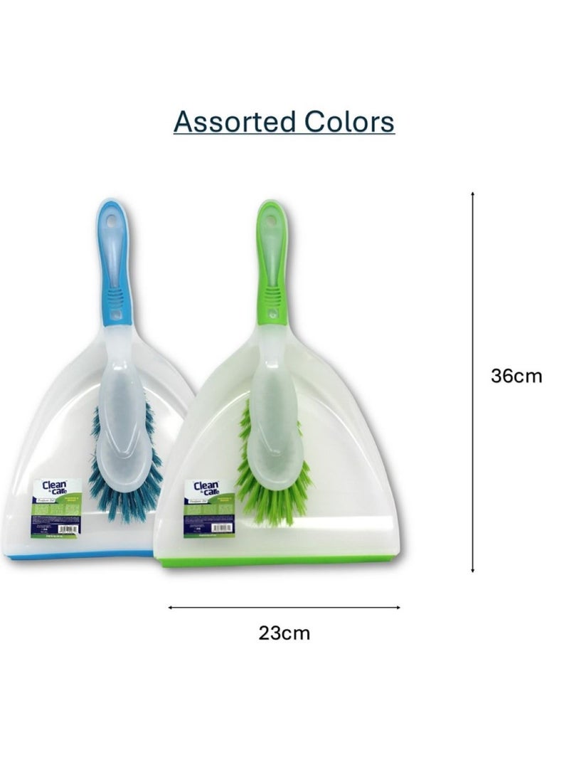 Clean & Care 2 Set Dustpan and Brush Set Durable Multi Purpose Lightweight Cleaning Solution with Stiff Bristles Ergonomic Grip Assorted Colors Efficient Cleaning Perfect for Home Office Car - pzsku/ZF75ED9516788EE4D388FZ/45/_/1722501262/e00e727e-4200-49e5-9d53-9bae390cfdaa
