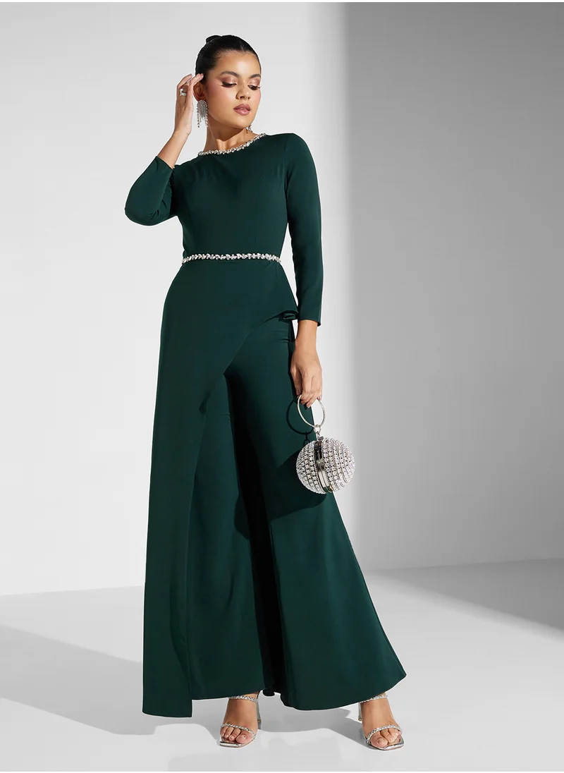 Akadia Fashion laced curve design jumpsuit