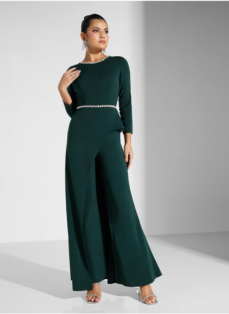 Akadia Fashion laced curve design jumpsuit