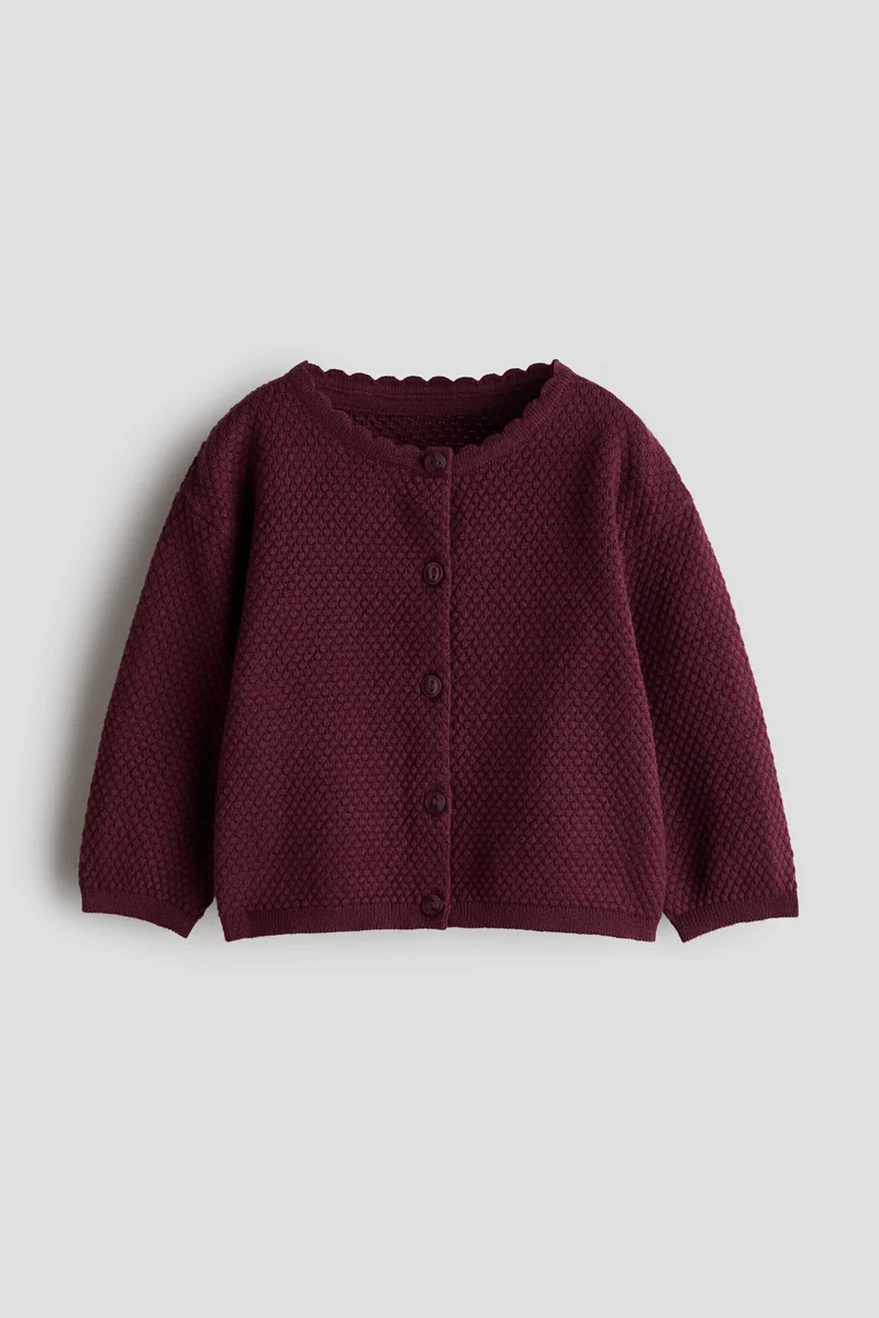 H&M Textured cotton-knit cardigan