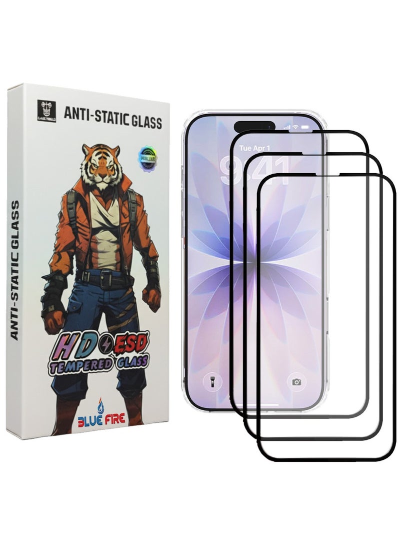 BlueFire [3Pack] iPhone 17 Screen Protector: 9H Military-Grade Shatterproof Tempered Glass, Ultra HD 8K Clear, Anti-Fingerprint, Anti-Static, Bubble-Free Installation Kit, Case Friendly - Image 1