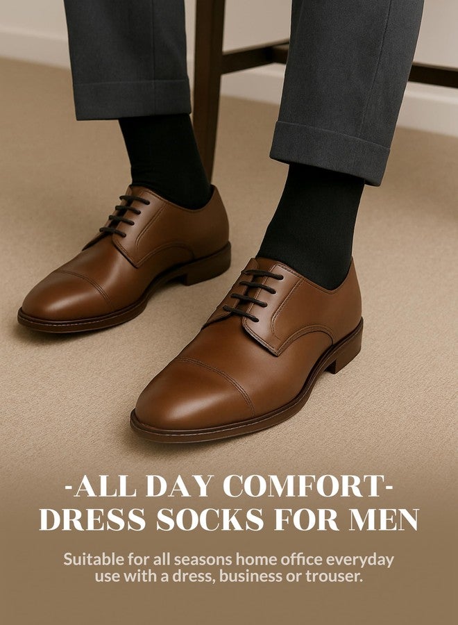 Hugh Ugoli Mens Cotton Dress Socks | Plain Colors, Regular Fit, Crew, Casual Socks | 3 Pack, Black, Shoe Size: 8-10 - Image 3