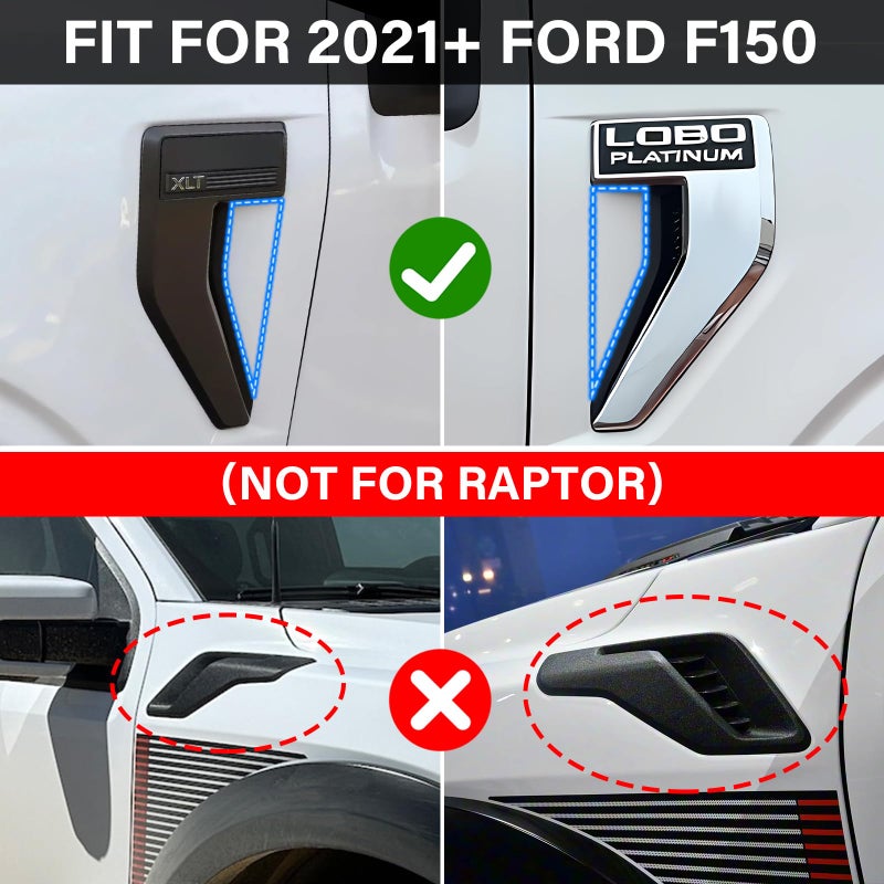 MOCHENT 1 Pair American Flag Decal for 2021-2025 2026 Ford F150 Accessories, Custom Car Emblem for Ford F150 Emblem Exterior Patch Decor Personalize Truck's Style (Not for Raptor), Black & White - Image 2